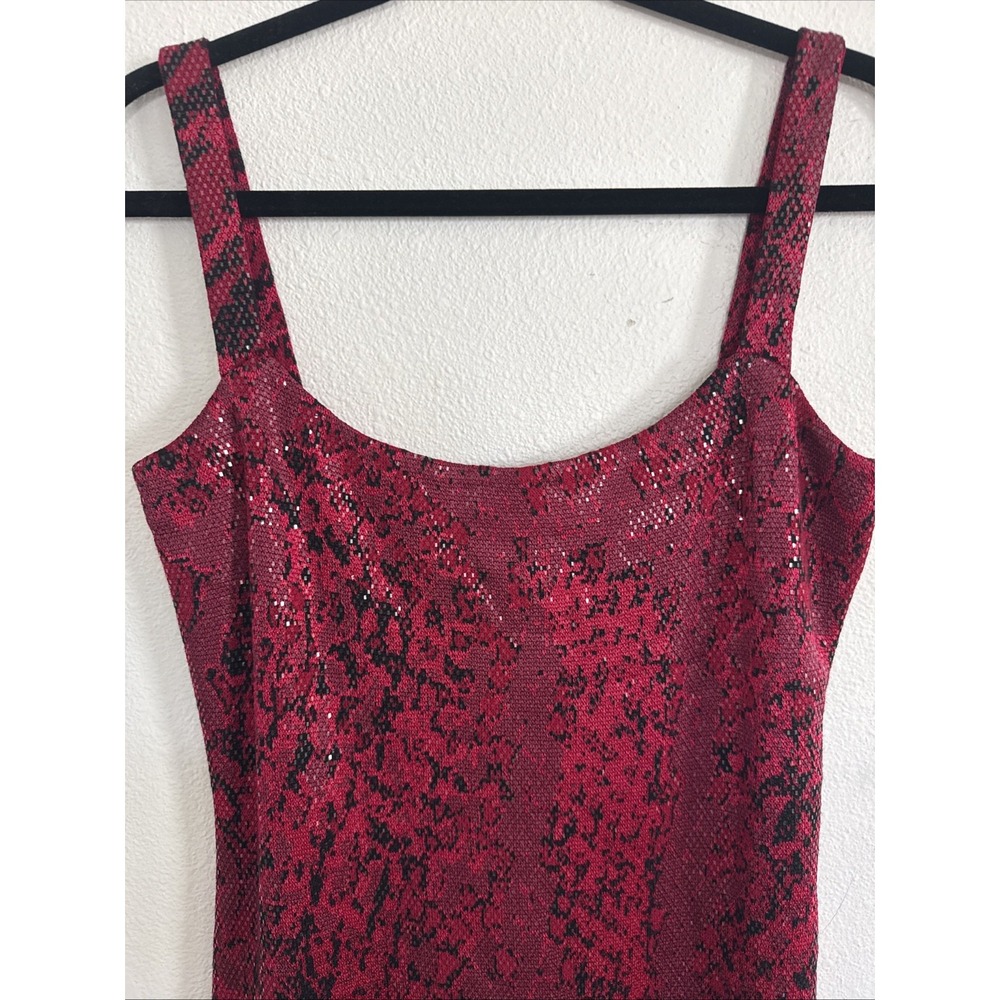 ST.JOHN Evening Women's Paillette Red Black Python Print Dress Sz 4 - Picture 5 of 12
